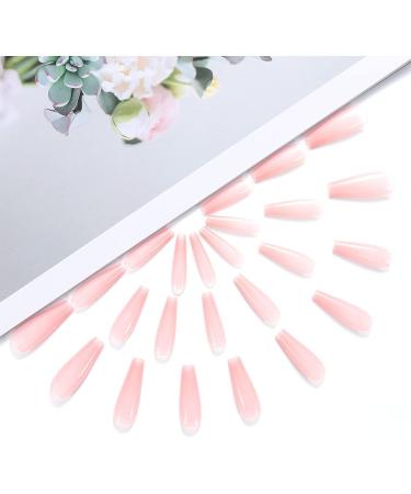 OnSaya Coffin False Nails Long Fake Nails Pink Natural Press on Nails Ballerina Acrylic Stick on Nails 24pcs for Women and Girls 1 count (Pack of 1) Pink - Buy Online on GoSupps.com