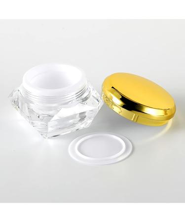 Zeoabsy 4-Pack 5ml Transparent Acrylic Diamond-Shaped Jars with Gold Screw Caps Perfect for Creams Lotions Nail Art & Lip Balm - Buy Online on GoSupps.com