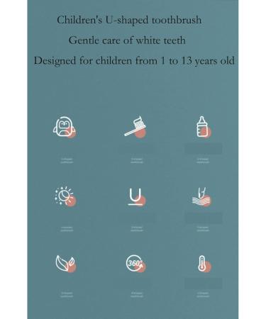 Kids U-Shaped Toothbrush Food Grade Soft Silicone Brush Head Manual Training 360 Effective Deep Cleaning Oral Teeth Cleaning Design for Toddlers and Children Green-Small - Buy Online on GoSupps.com