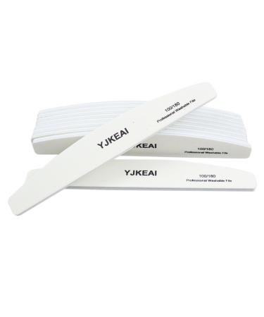 10 Pieces Nail Files Double Sides 100/180 Grits Nail Styling Tools Reusable Nail Files & Buffers