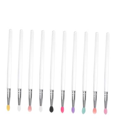 VINTORKY 10pcs Eye Shadow Brush Eyeliner Women Makeup Brush Multi Cleaner Tool Cosmetic Plastic Handle