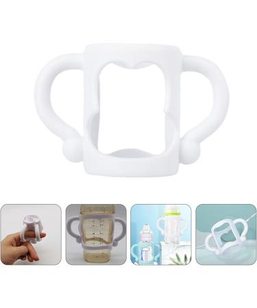 Toyvian 2pcs Silicone Baby Bottle Handles - White Wide Neck Toddler Feeding Bottle Grip for Small Hands - Buy Online on GoSupps.com