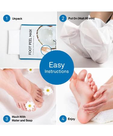Coconut Foot Peel Mask - Exfoliating Callus Remover for Baby Soft Feet - 2 Pair Pack - Buy Online on GoSupps.com