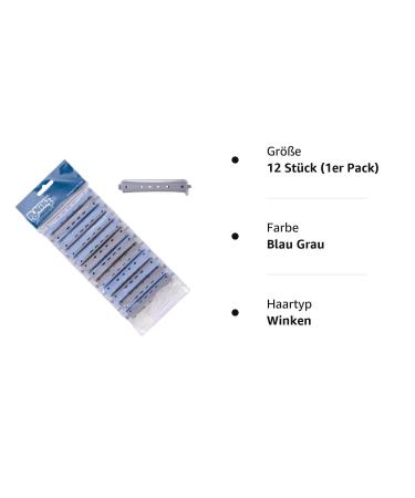 Poniks Constant Waves Wickler - 13mm Curlers for Permanent Waves - 12 Cold Welling Winder with Round Rubber Bags - Blue Gray - Buy Online on GoSupps.com