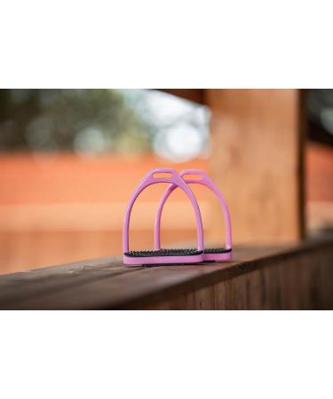 Equinate Stirrups Midway 12cm Pink - Anti-Slip Rubber Tread for Adults & Children - Set of 2 - International Shipping - Buy Online on GoSupps.com