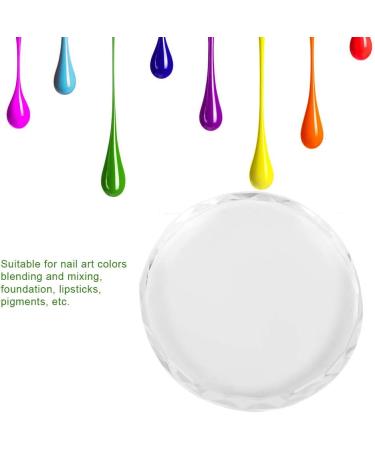 Transparent Glass Resin Nail Art Palette Nail Polish Gel Holder Drawing Color Palette Polish Mix Palette Manicure DIY Tool Cosmetic Mixing Palette Round glass piece 02 - Buy Online on GoSupps.com