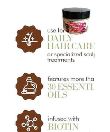 Organic Rosemary Mint Hair Pomade - Strengthening Grease for All Hair Types | Scalp & Hair Treatment (4 OZ) - International Shipping Available - Buy Online on GoSupps.com