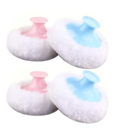 Milisten 4pcs Powder Puff Piff Paff Pouff Baby Powder Sponge Fur Powder Dusting Puff Newborn Nail Makeup Pad