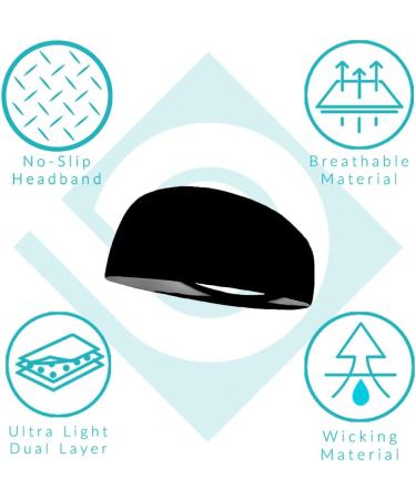 4 Inch Bondi Band Headbands for Women - Anti-Slip & Absorbent, Moisture-Wicking Headbands for Running, Yoga & Skiing - Black Espresso Brown - Buy Online on GoSupps.com