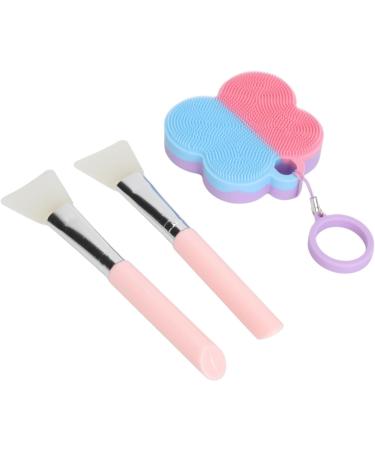 Silicone Face Scrubber Set Pink Blue Facial Brush Tools Skincare Products with Hanging Ring - Buy Online on GoSupps.com