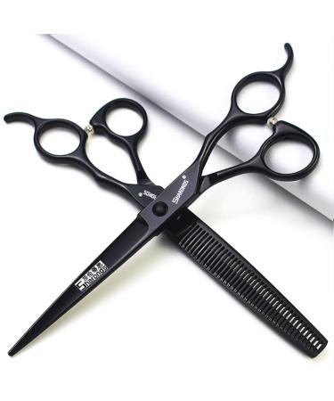 6 inch / 7 inch hair cutting scissors set hair scissors thinning scissors SHARONDS 440C Black (7 inch 2 pieces)