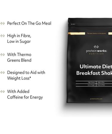 Protein Works Ultimate Diet Breakfast Shake - Low Calorie High Protein Meal Replacement, 1kg Banana Cake Flavor - 18 Servings - Buy Online on GoSupps.com