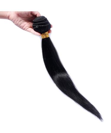Elailite 7A Virgin Brazilian Human Hair Wefts - Sew-in Hair Bundles Extensions 20 Straight #1B Natural Black - Buy Online on GoSupps.com