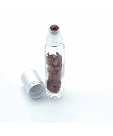 Ancient Wisdom Gemstone Roller Bottle for Essential Oils - Red Jasper with Silver Cap | International Shipping - Buy Online on GoSupps.com