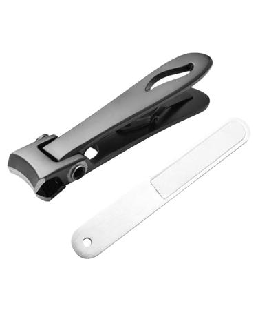 Nail Clippers with File Nail Clippers Set Fingernail Cutter | Professional Heavy Duty Precision Stainless Steel Nail Clippers with Nail File for Stunning Nails Home and Travel Black