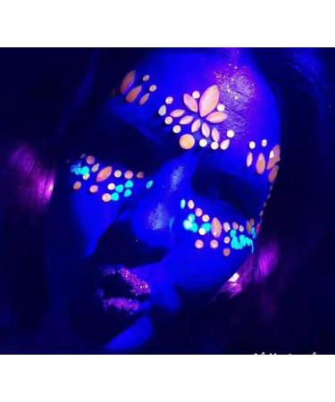 Meredmore Noctilucent Glow in the Dark Face Gems - 8 Sets Rave Body Stickers for Women | Luminous UV Blacklight Tattoos & Mermaid Accessories - Perfect for Halloween & Festivals - Pattern 5 - Buy Online on GoSupps.com