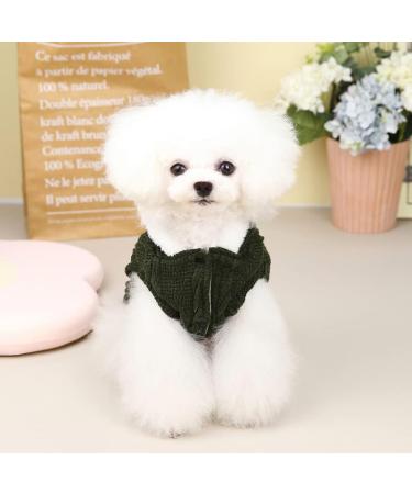 Dog Sweater for Small & Medium Dogs | Warm Wool Hoodie with Hat | Classic Green Fleece Turtleneck | Winter Pet Clothes - Buy Online on GoSupps.com