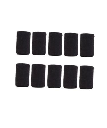 Mobestech 10 Pieces Finger Braces Finger Protector Sports Sleeves Thumb Braces Finger Sleeves Major medium Black