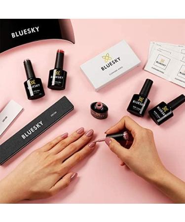 BLUESKY Gel Nail Polish Starter Kit with UV LED Lamp - Glitters Gel Set with 3 x 10ml Polishes, Top & Base Coat, Nail File and Buffer - Buy Online on GoSupps.com