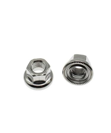 HAJXZH Bicycle Axle Nut 2pcs M10 7075 Aluminum Alloy Serrated Hexagon Flange Track Hub Nut Bicycle Accessories