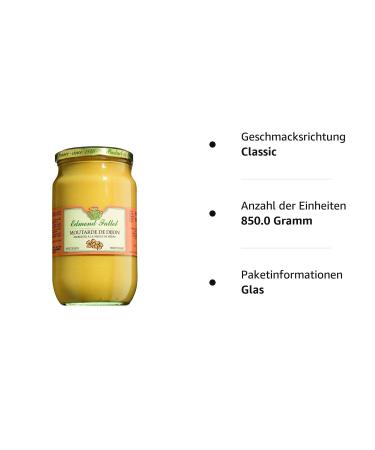 Dijon Mustard Classic Hot - 850g | Authentic Moutarde de Dijon - International Shipping Available - Buy Online on GoSupps.com