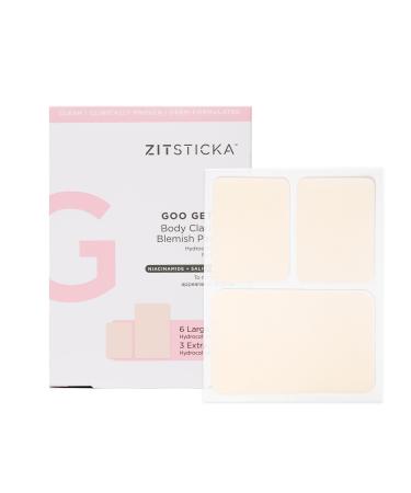 ZitSticka Hydrocolloid Body Patches | 9 Pack GOO GETTER Clarifying Blemish Patches for Body Zits | Acne Treatment Exfoliating & Moisturizing Skin | Zit Patch and Pimple Stickers 9 Count (Pack of 1) Goo Getter Body