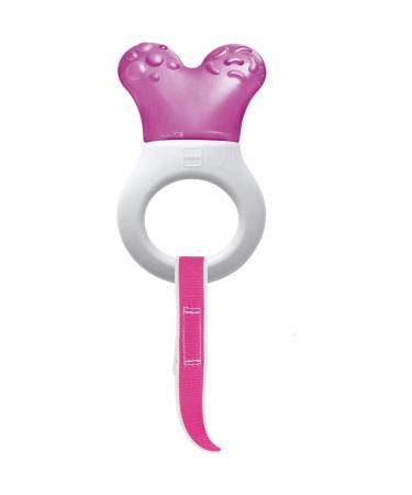 MAM Mini Cooler & Clip - Teething Ring & Tooth Crown Pink Soothing Relief for Babies Buy Internationally - Buy Online on GoSupps.com