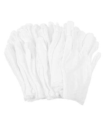 FOMIYES 12 Pairs Washable Cotton Gloves White Inspection Gloves Jewelry Cotton Gloves White Gloves Men Moisturizing Gloves for Dry Hands Gloves for Jewelry Inspection Supplies Watch Miss 21x11x7cm