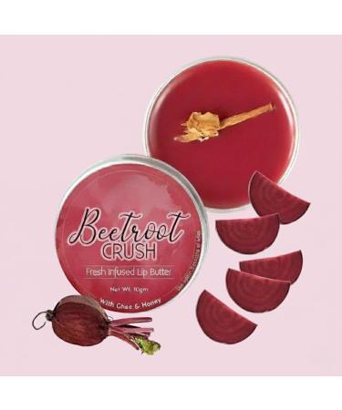 Vishopy Beetroot Lip Balm for Lip Lightening Lip Mask for Dark Lips | Natural Ayurvedic Lip Care | Fresh Kitchenmade Desi Ghee Raw Honey Shea Beetroot Vitamin E | Express Dry Lips Repair 10g