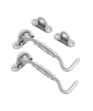 Alipis 2 Pcs Door and Window Hook Heavy Duty Hook Ceiling Hooks Heavy Duty Buckle Hook with Screws Hardware 10.6X3.5CM Silver