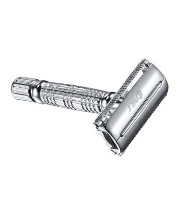 FOMIYES Manual Shaver Stainless Steel Safety Razor Single Blade Razor Double Razor Face Shaver Face Razor Chrome-plated Double-sided Alloy Holder Double Sided Double Edge Metal