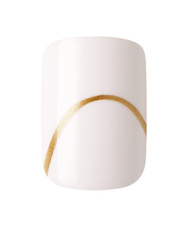 KISS Voguish Fantasy Press On Nails - Glam & Glow White Short Squoval | 28 Nails & Nail Glue Included - Buy Online on GoSupps.com