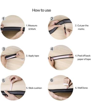 Vicloon Edge Protectors 2 M Foam Safety Strip and 4 Corner Cushion Protector Set Edge Corner Guards for Baby - Black - Buy Online on GoSupps.com