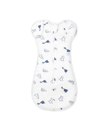 Duomiaomiao Baby Transition Swaddle Blanket Baby Sleeping Bag with Arms Up for All Seasons Cotton Baby Essentials for Newborn Boys Girls 0-6 Months Dinosaur 0-6 Months
