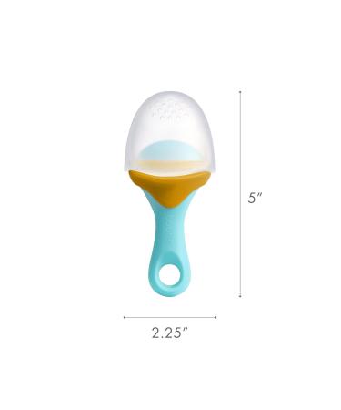 Boon PULP Silicone Baby Feeders 2 Pack Blue/Mustard & Gray/Mint | Soft Fruit & Vegetable Teether | Teething Essentials - Buy Online on GoSupps.com
