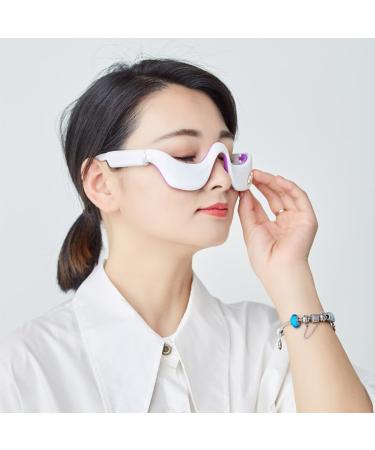 Zinueen Eye Massager with Heat & Temperature | Rechargeable Eye Mask for Dry Eyes & Dark Circles | 6 Massage Modes for Ultimate Relief - Buy Online on GoSupps.com