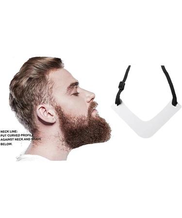 Beard Shaping Template Tool Trimmer Guide White Neckline Shaper DIY Flexible Adjustable Portable HandsMen Home Beard Styling Ruler Deft - Buy Online on GoSupps.com