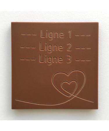 The cards to bite | Double hearts valentine love | Chocolate bar personalized with your text | Chocolate of your choice milk or dark or white | (Dark chocolate 73% cocoa)