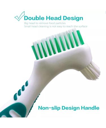 Double Bristle Head Toothbrushes for Dental Care | Prostheses Cleaning | Ergonomic & Multi-Layered Bristles - Shop Internationally - Buy Online on GoSupps.com