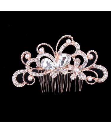 POZENHNANA Wedding Hair Accessories for Brides Starfish Hair Side Bridal Comb Rhinestone Wedding Hair Pieces Bridal Flower Hair Comb for Women Girls Crystal Bridal Hair Accessories (Type 3)