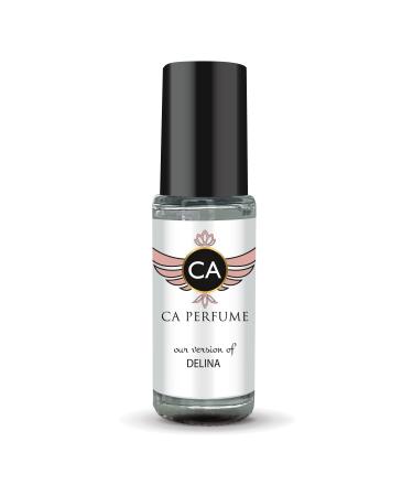 CA Perfume Impression of Delina For Women Replica Fragrance Body Oil Dupes Alcohol-Free Essential Aromatherapy Sample Travel Size Concentrated Long Lasting Attar Roll-On 0.14 Fl Oz/4ml-X1
