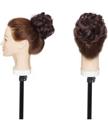 Curly Chestnut Brown Messy Updo Hairpiece Scrunchie Extension - Perfect for Ponytails and Chignons - Buy Online on GoSupps.com
