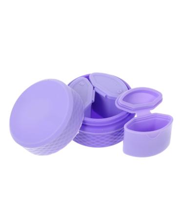 minkissy 2 Sets Cream Box Small Cream Container Makeup Pots Container Cosmetic Lotion Bottle Empty Lotion Container Face Cream Pot Salve Jar Travel Portable Silica Gel Purple Storage Box