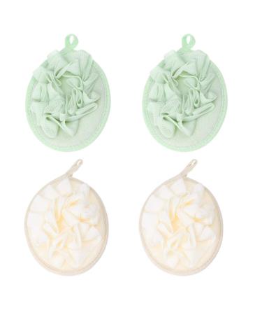 Healifty 4pcs Pure Flower Bath Ball Loofah Bath Sponge Shower Sponge Oval Body Cleaning Shower Body Brush Mesh Shower Foam Loofah Sponge Body Loofah Wipe Pe Mesh Material Natural