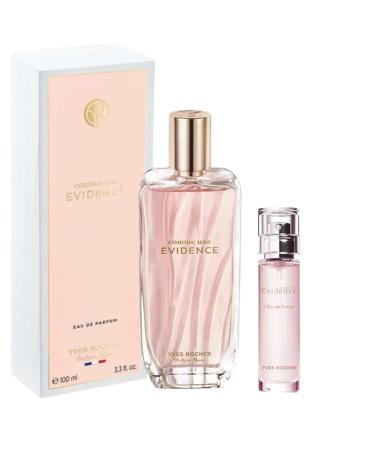 Yves Rocher Comme une Evidence Eau de Parfum 100 ml./3.3fl.oz. and Comme une Evidence Travel Size 10 ml./0.3 fl. oz. (Set)