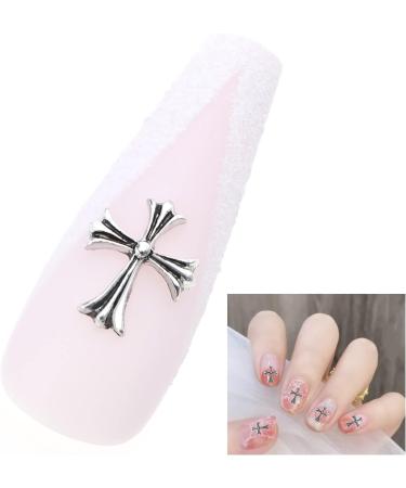 60PCS Cross Nail Art Charms Metal 3D Punk Ornaments for Manicure - DIY Nail Decoration Supplies in Bronze & Antique Silver - Buy Online on GoSupps.com