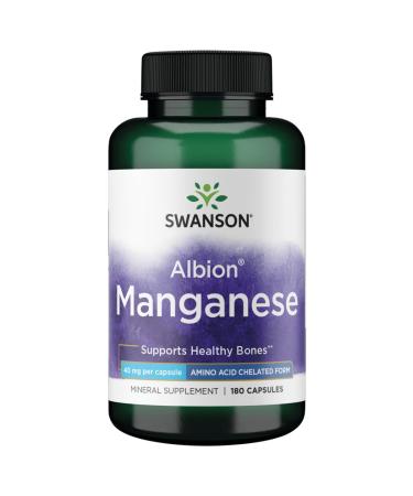 Swanson Albion Chelated Manganese Glycinate 40 Milligrams 180 Capsules