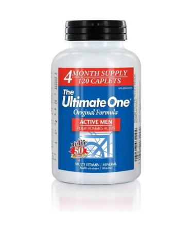 Nu-Life The Ultimate One Original Formula Active Men Caplets Multivamin-Mineral 120 Count Bottle