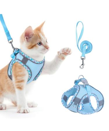 BriFit cat dishes cat dishes with a leash outbreak -proof software for cats with reflective stripes adjustable cat vest cat harness cats dishes for cats Puppy blue XS Blua XS