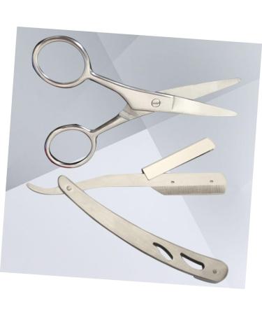 Minkissy 4 Pieces Stainless Steel Hairdressing Set - Razor Scissors & Shaving Tools for Precision Grooming - Buy Online on GoSupps.com